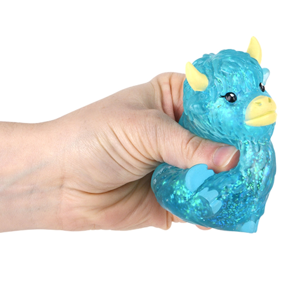 3" Glitter Squeezy Sugar Highland Cow - Random Colors