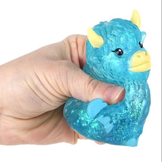 3" Glitter Squeezy Sugar Highland Cow