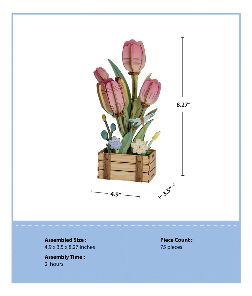 Hands Craft | Pink Tulip Bloom Set