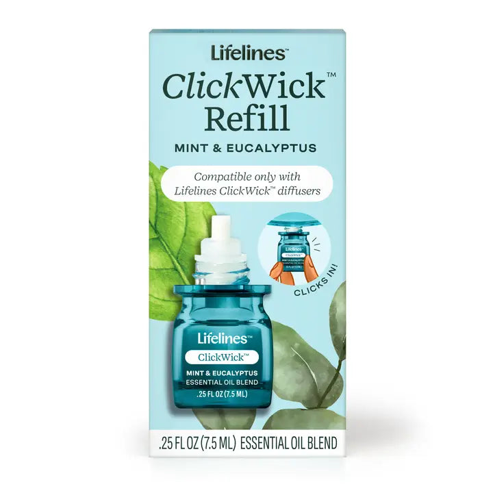 ClickWick™ Crisp Mountain Air Refill - Mint & Eucalyptus - For Candle/Plant/Shower
