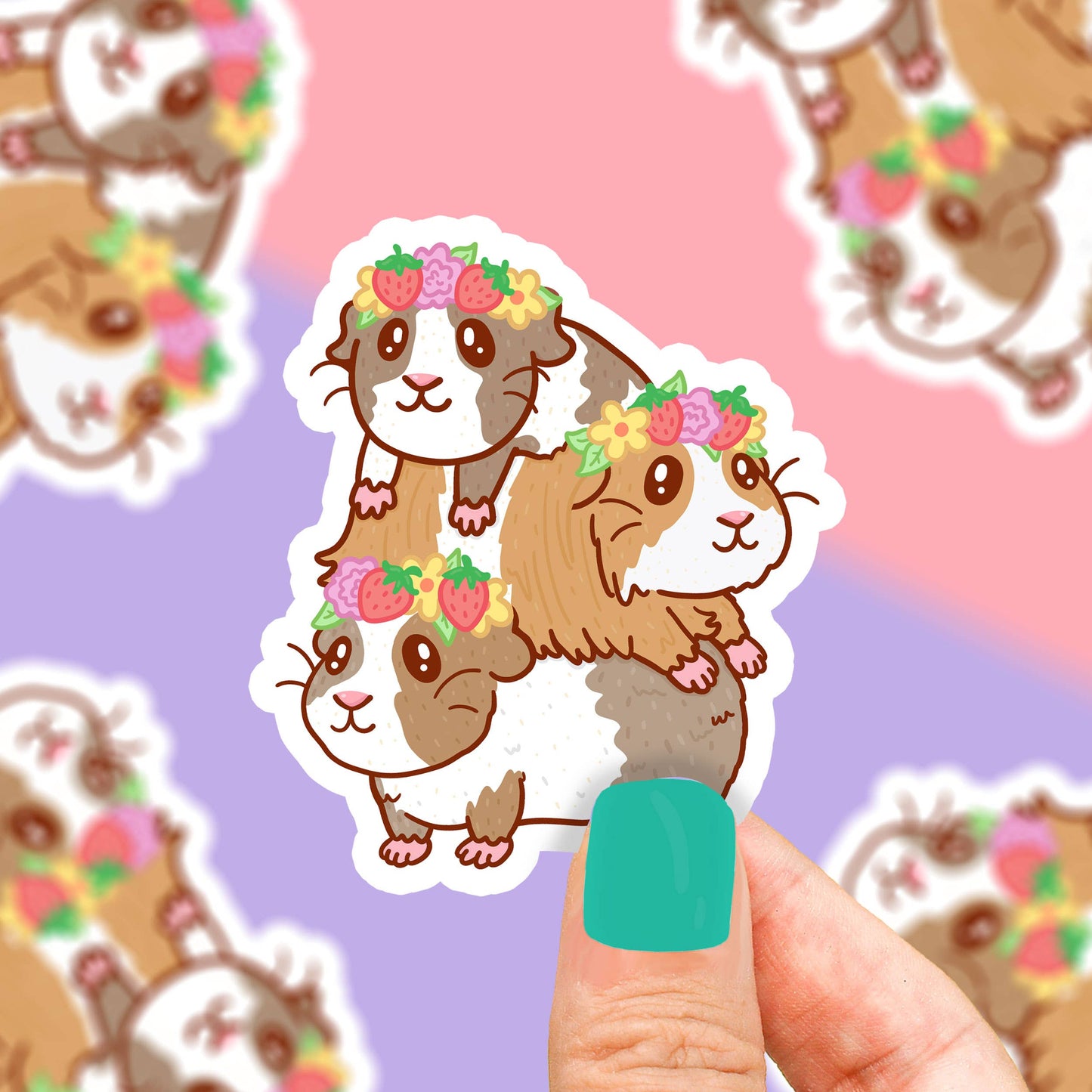 Flower Crown Guinea Pigs Pet Store Vinyl Sticker