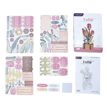Hands Craft | Pink Tulip Bloom Set