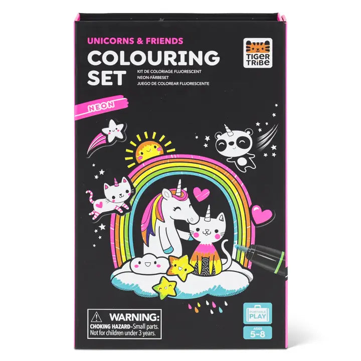 Neon Coloring Set - Unicorns and Friends