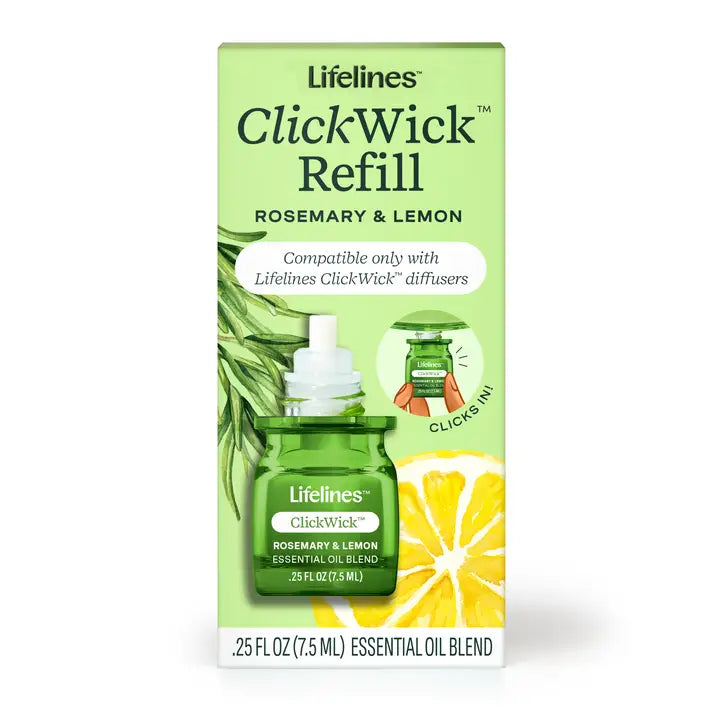 ClickWick™ Herbal Refill - Lemon & Rosemary - For Candle/Plant/Shower Diffusers