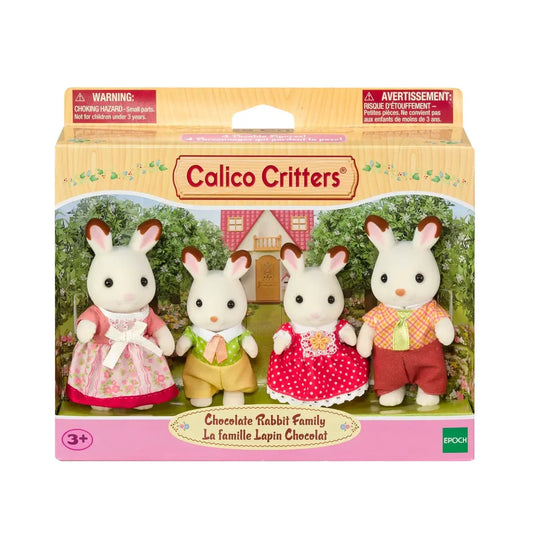 Calico Critters Chocolate Rabbit Family – 4-Piece Figure Set