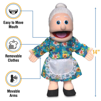 Silly Puppets Granny, Peach Skin (14")