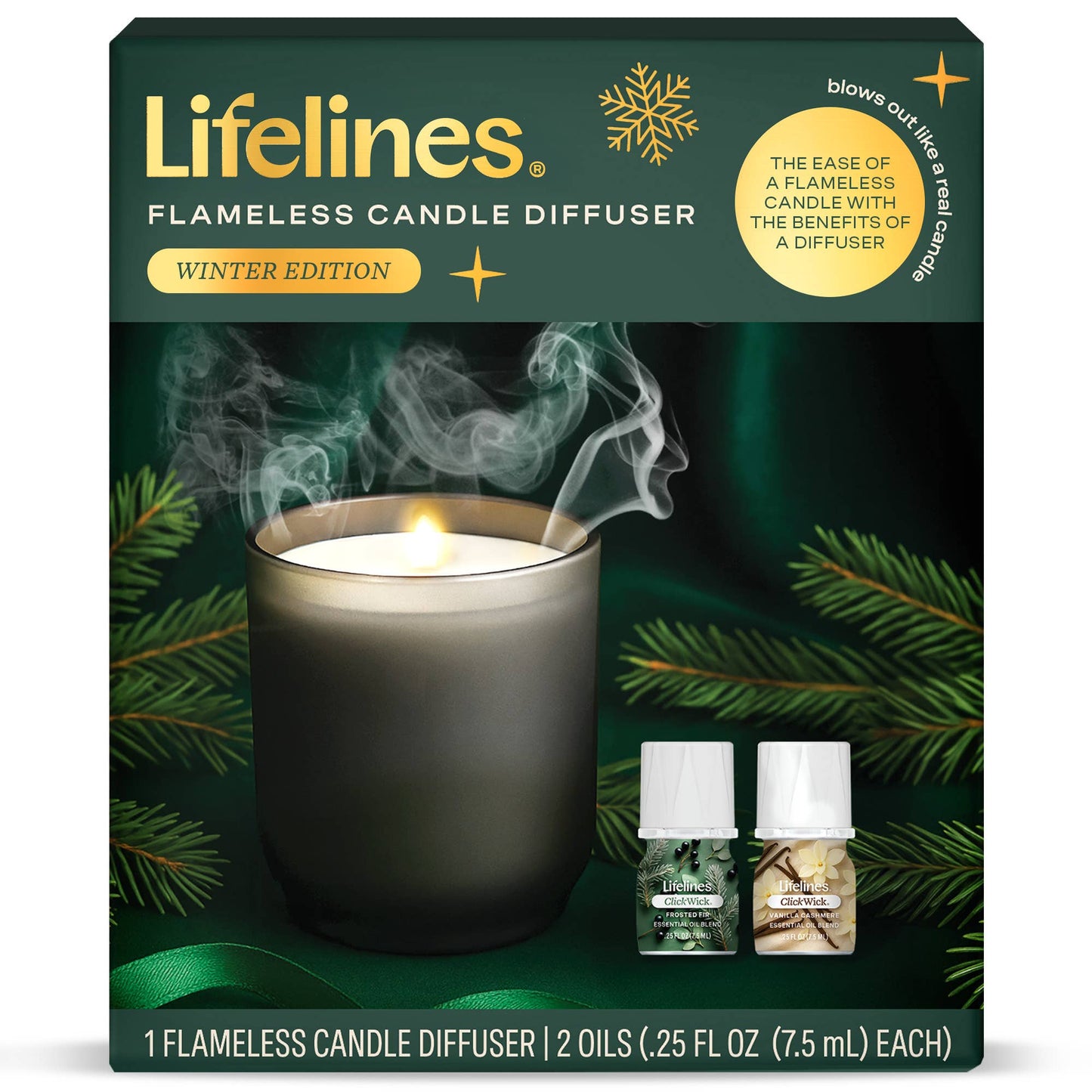 Lifelines® Flameless Candle Diffuser - Winter with 2 ClickWicks