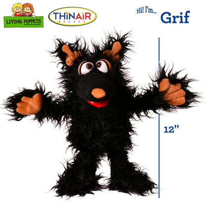 Living Puppets 12-Inch Plush "Grif" The Black Dog