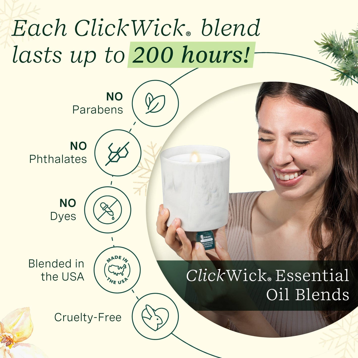 Lifelines® Flameless Candle Diffuser - Winter with 2 ClickWicks