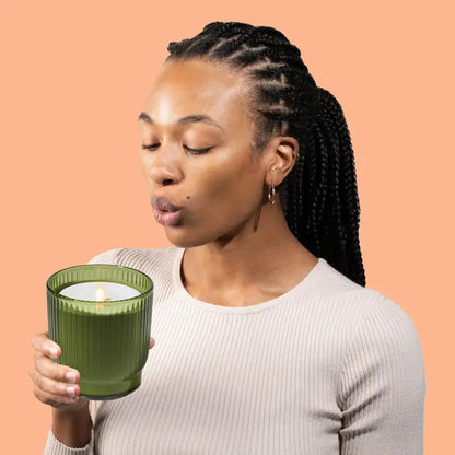 Flameless Candle Diffuser - Olive Ribbed