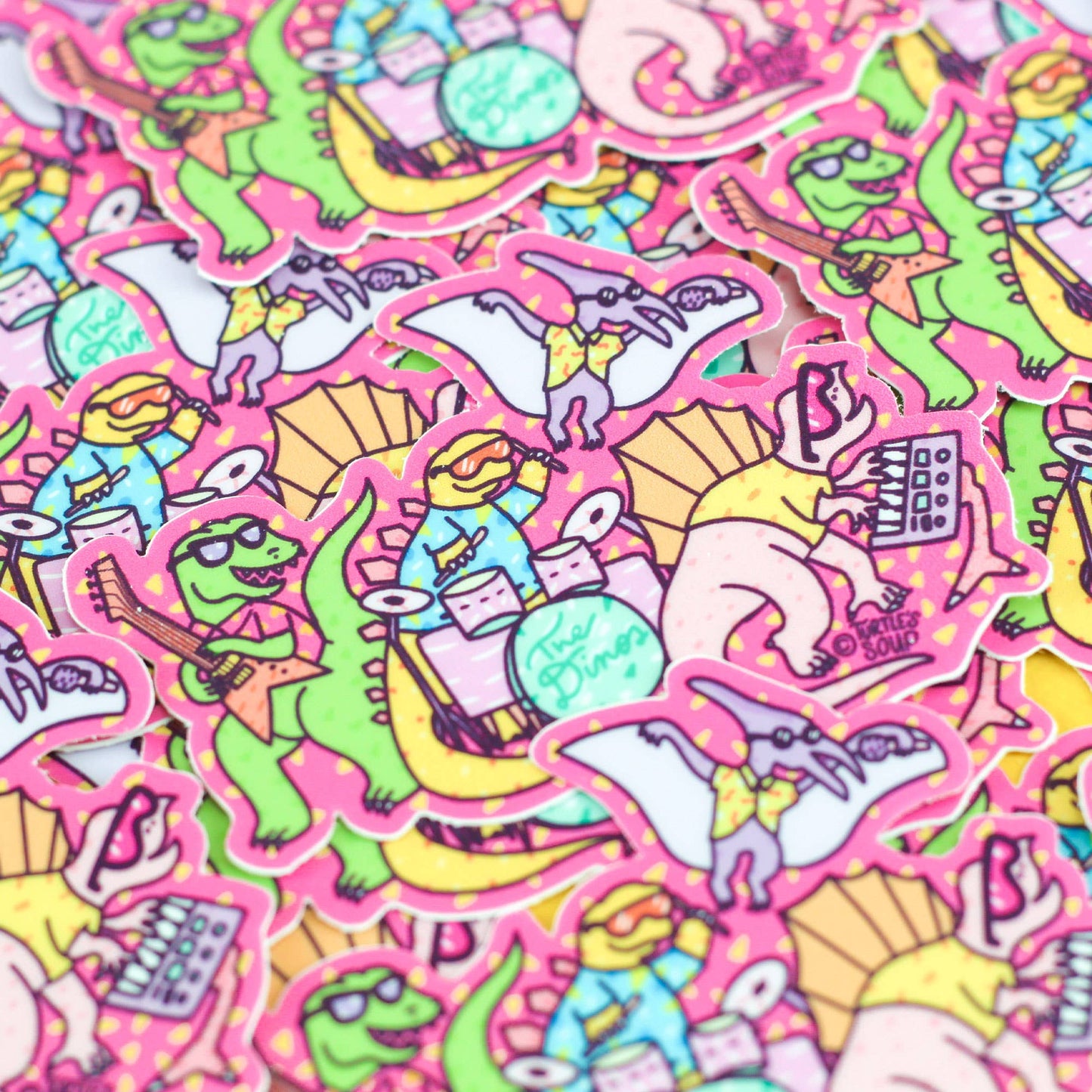 The Dinos Dinosaur Band Funny Waterproof Vinyl Sticker