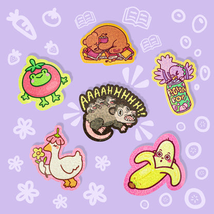 Screaming Opossum | Glitter | Holo | Possum | Vinyl Sticker