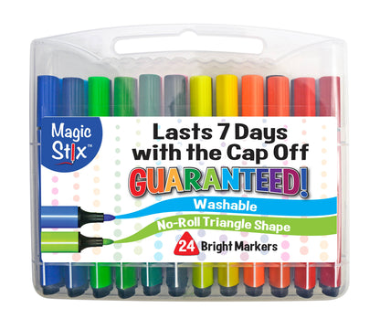 Magic Tri Stix Markers - 24 Colors with Case