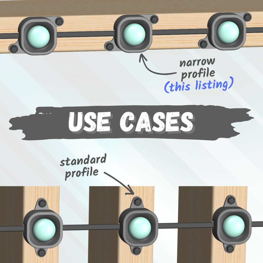 Narrow Profile Mounting Brackets for Govee PRO Permanent Outdoor Lights (H706 H806)