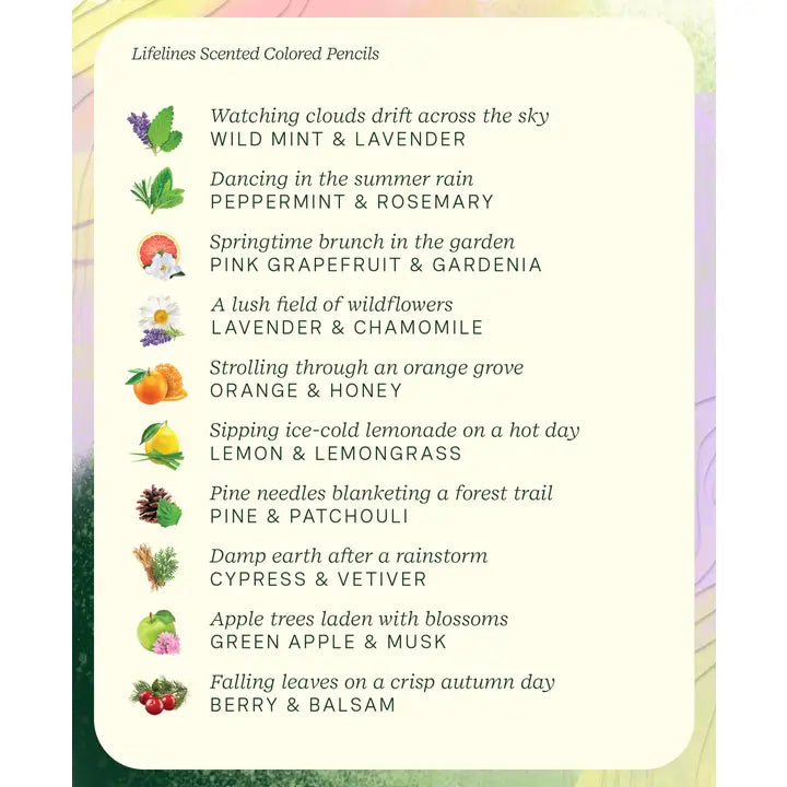 Lifelines Rub & Sniff Scented Colored Pencils - 10 Pack