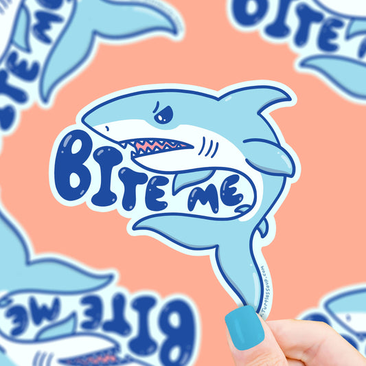 Bite Me Shark Die Cut Car Decal Vinyl Sticker