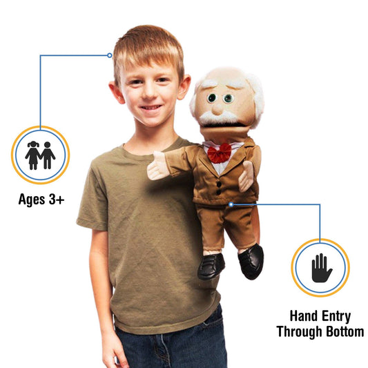 Silly Puppets Pops, Grandpa, Peach Skin (14")