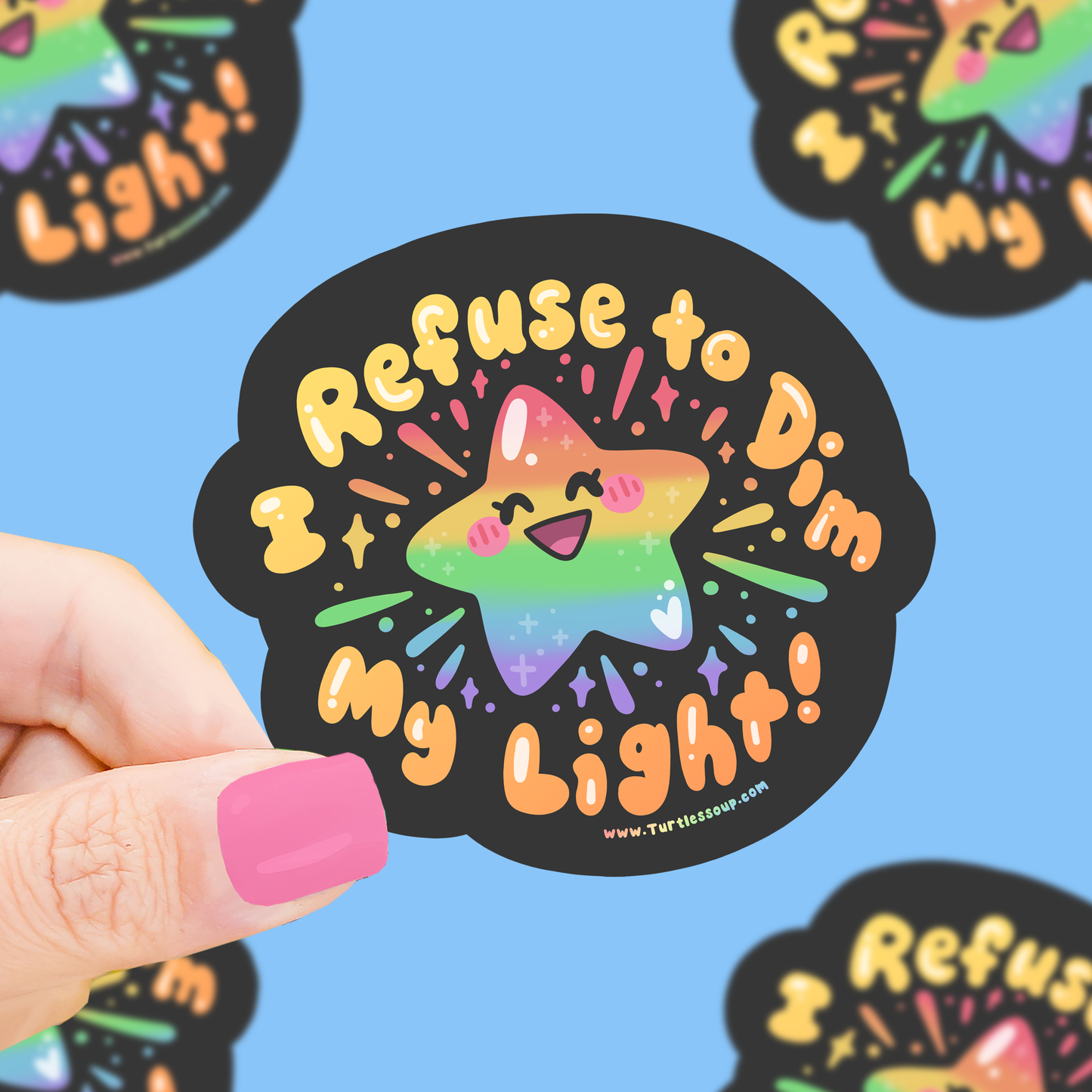 Refuse To Dim My Light, Pride, LGBTQ, Vinyl Sticker