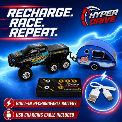 Mini RC 6-Wheel Truck/Trailer 1:64