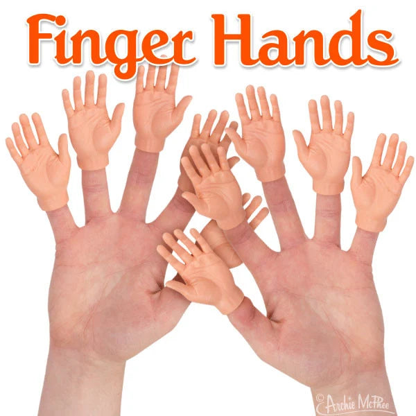 Archie McPhee Finger Hands – Funny Miniature Hand Finger Puppets