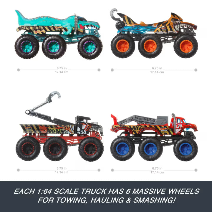 Hot Wheels Monster Trucks BIG RIGS - Assorted 1:64 Scale Die-Cast Toy Truck With 6 Wheels