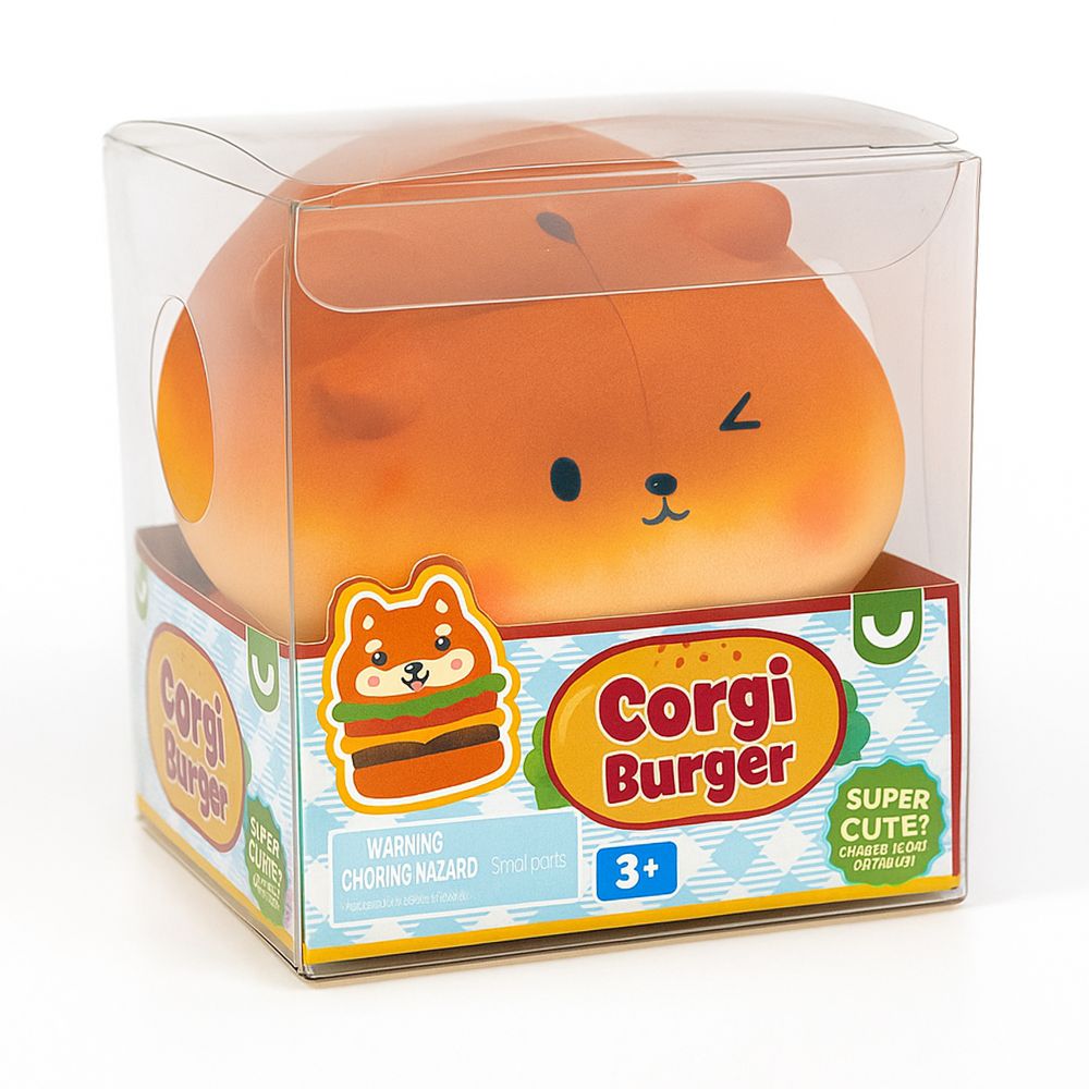 Corgi Burger Marshmallow Squish 2.5"
