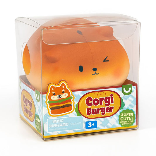 Corgi Burger Marshmallow Squish 2.5"