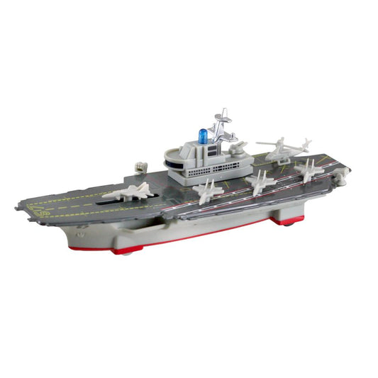8.5" Die-Cast Pull Back Aircraft Carrier with Lights & Sounds