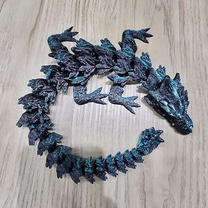 Rock Dragon - 3D Printed - Shiny Silk Green/Black