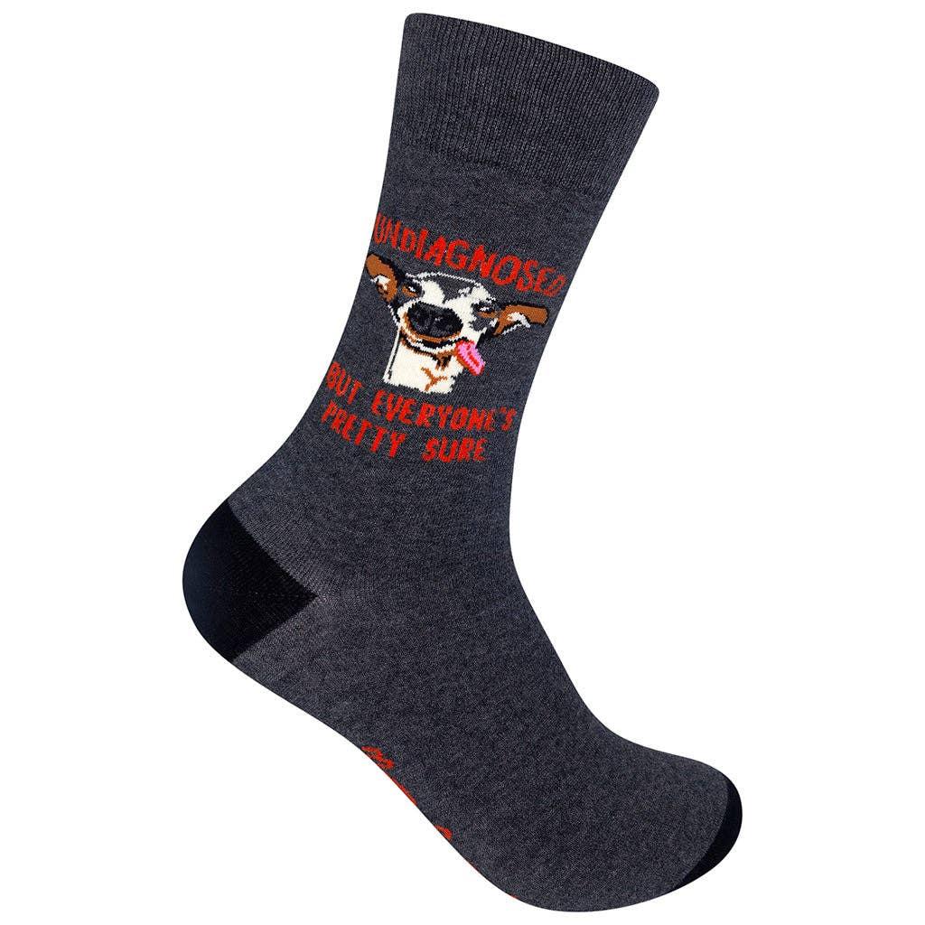 Nice Enough Socks – Undiagnosed (But Everyone's Pretty Sure) – Funny Novelty Crew Socks