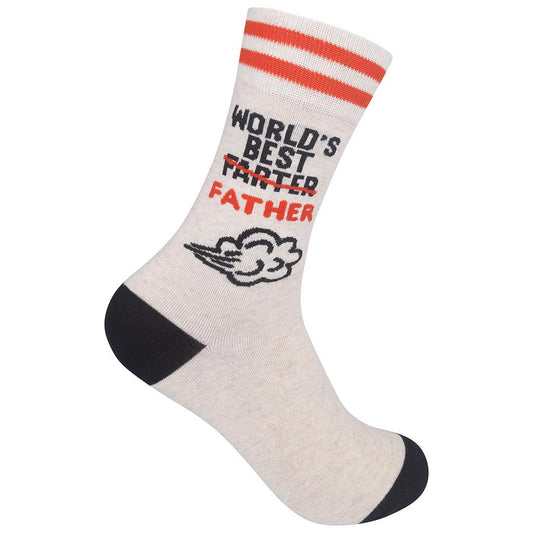 Funatic Socks – World's Best Father (Farter) – Funny Novelty Crew Socks